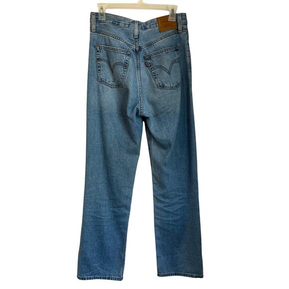 Levi's Jeans Women’s Size 27 Ribcage Straight Ankle Blue Distressed - Picture 2 of 8